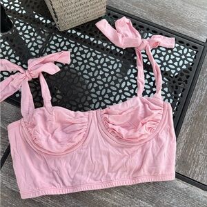 Pink Ruched Bralette Top🤍